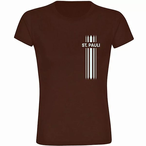 multifanshop T-Shirt Damen St. Pauli - Streifen - Frauen günstig online kaufen