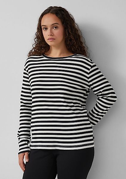 QS Langarmshirt T-Shirt Geripptes Longsleeve im günstig online kaufen