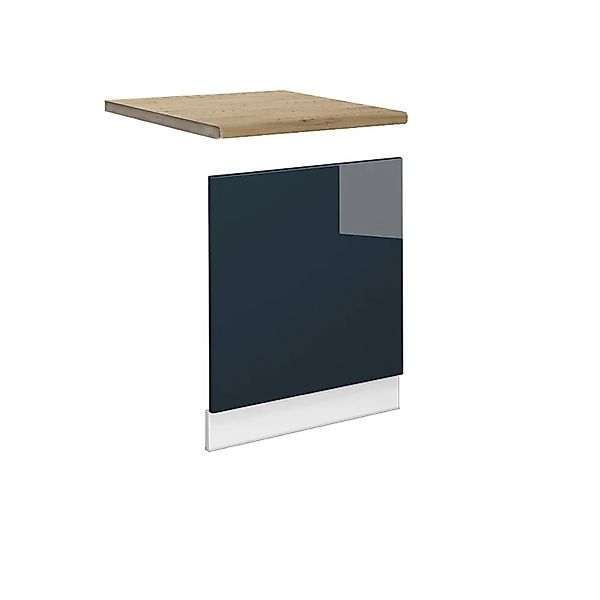 Vicco Frontblende Fame-Line Geschirrspüler Fronttür Dunkelblau Hochglanz 60 günstig online kaufen