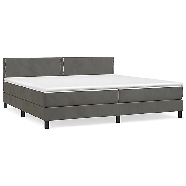 Vidaxl Boxspringbett Mit Matratze Dunkelgrau 200x200 Cm Samt günstig online kaufen