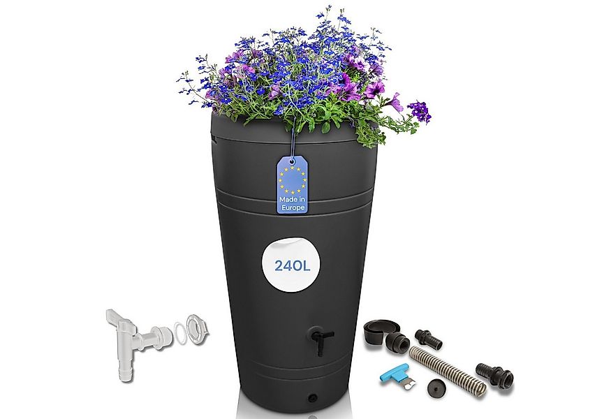 YourCasa Regentonne 230 Liter [Decore ] mit Anschlusset - Regenfass aus Kun günstig online kaufen