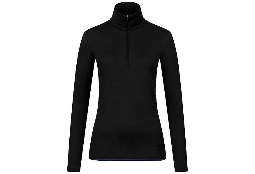 Alpenwert Funktionsshirt Damen Zip-Pullover aus 100% Merinowolle – atmungsa günstig online kaufen