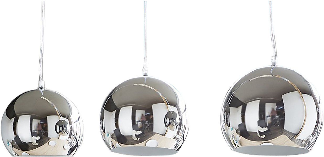 DELIFE Hängeleuchte Pentola, Chrom Silberfarben 75 cm 3 Schirme Deckenlampe günstig online kaufen