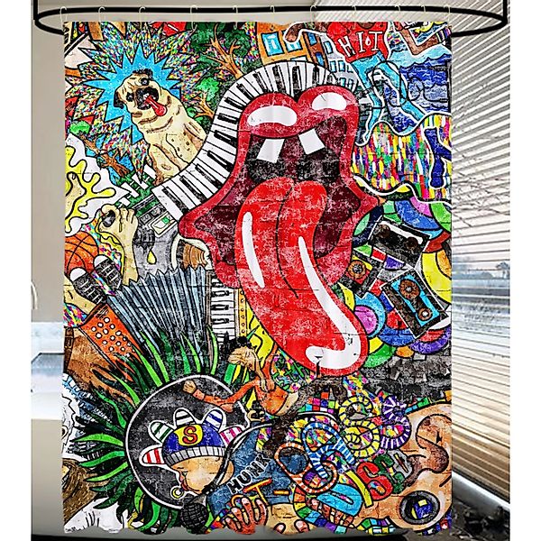 Sanilo Duschvorhang Graffiti 180 x 200 cm, 100% wasserdicht, Anti-Schimmel- günstig online kaufen