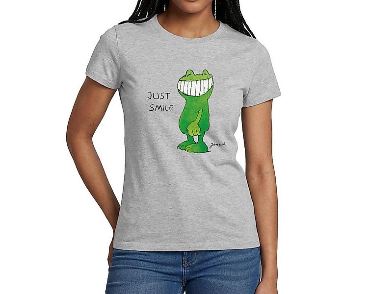 Spreadshirt T-Shirt Janosch Günter Kastenfrosch Just Smile Frauen T-Shirt ( günstig online kaufen