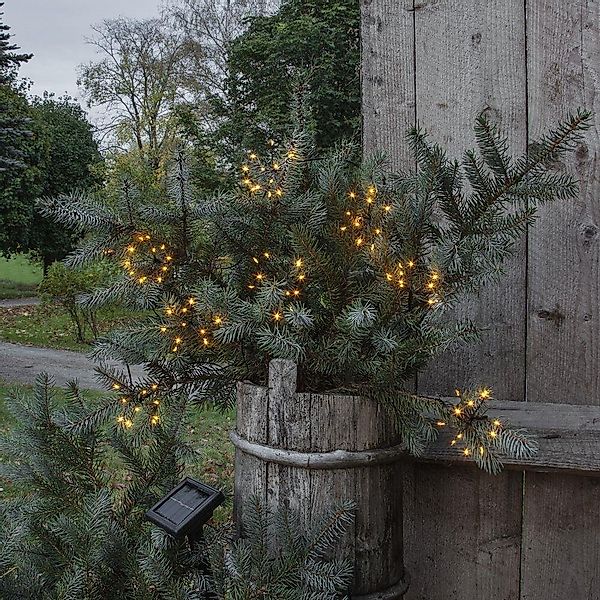 LED Solar Lichterkette Firework Solar in Schwarz 8-flammig IP44 günstig online kaufen