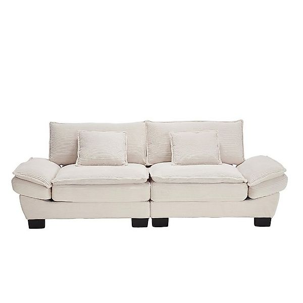 LVHOM Loungesofa 224x81x81 cm, 2er-Sofa mit Tiefsitz & Doppelschicht-Polste günstig online kaufen