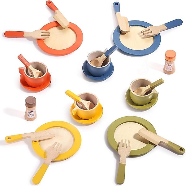 Coonoor Kinder-Küchenset Holzspielzeug, Geschirr(Set, 24-tlg), (24-tlg) günstig online kaufen