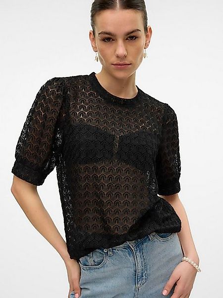 Vero Moda Blusenshirt VMBECCA LACE SS O-NECK TOP JRS GA NOOS günstig online kaufen