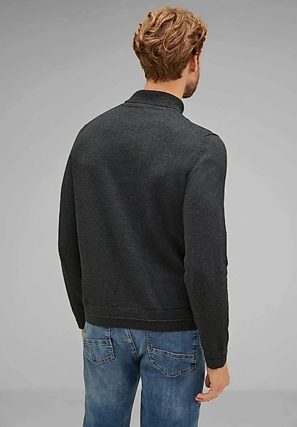 STREET ONE MEN Stehkragenpullover, in Melange Optik günstig online kaufen