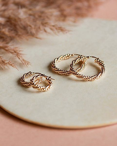 lille mus Paar Creolen Creolen 'Perlenkordel' 925 Silber / vergoldet günstig online kaufen