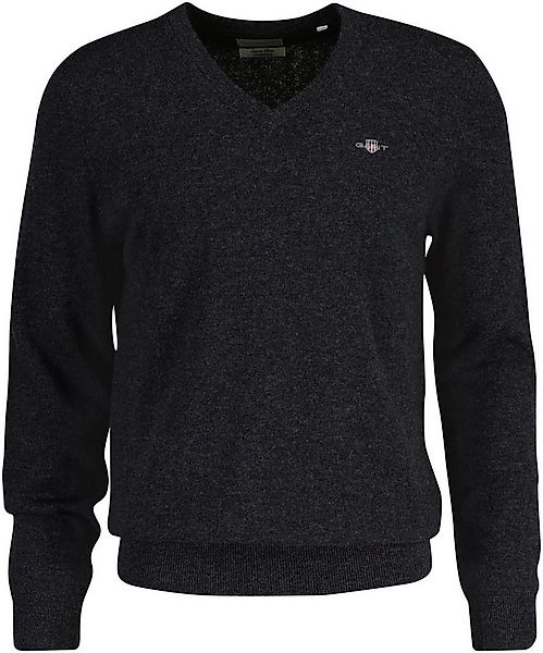 Gant V-Ausschnitt-Pullover EXTRAFINE LAMBSWOOL V-NECK mit Logostickerei günstig online kaufen