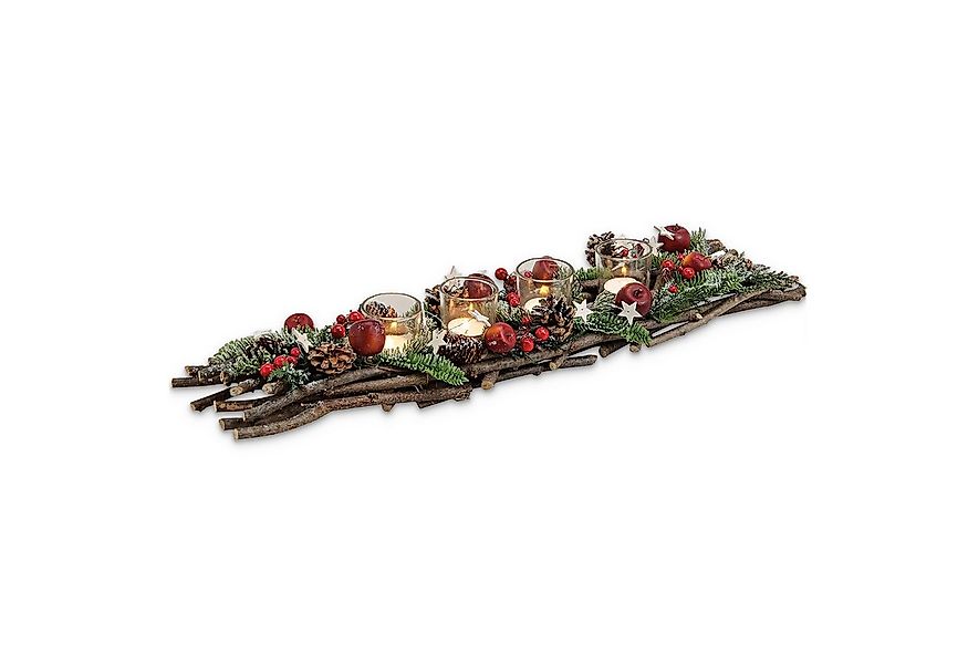 matches21 HOME & HOBBY Adventskranz Großes Holz-Deko Adventsgesteck 60 cm T günstig online kaufen