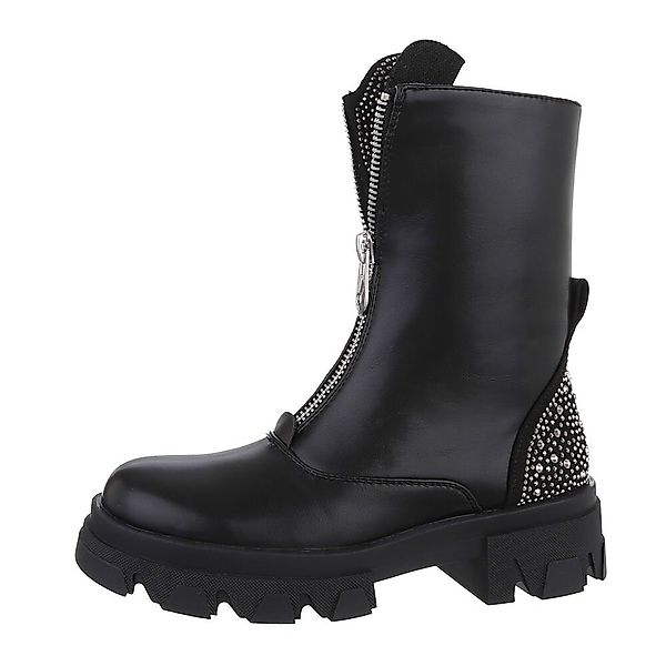 Ital-Design Damen Bikerschuhe Biker Westernstiefelette (84648456) günstig online kaufen