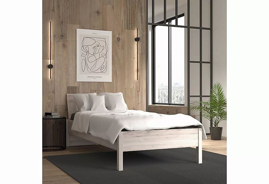 FORTE Bett in Sandeiche/ Weiß - 99x78,5x17,5cm (BxHxT) günstig online kaufen
