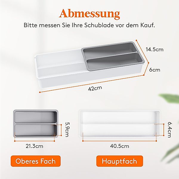 Lifewit Besteckeinsatz Kompakter Besteckkasten, 42 x günstig online kaufen
