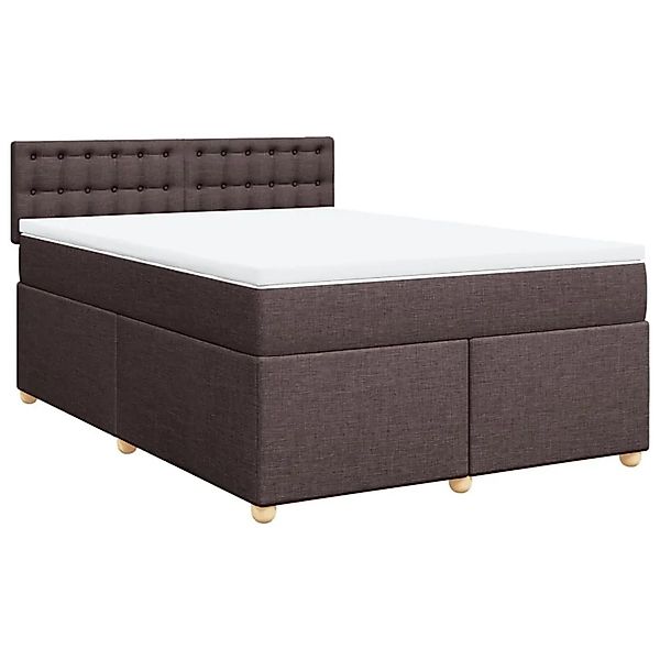 vidaXL Boxspringbett mit Matratze Dunkelbraun 160x200 cm Stoff 3289048 günstig online kaufen