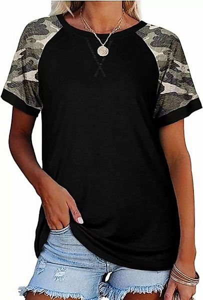 BlauWave Kurzarmshirt Frauen-Sommer-Druck-Grafik-T-Shirts Basic-Kurzarm (1- günstig online kaufen