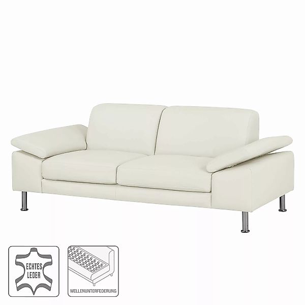 home24 Fredriks Sofa Termon IV 2-Sitzer Weiß Echtleder 204x82x90 cm (BxHxT) günstig online kaufen