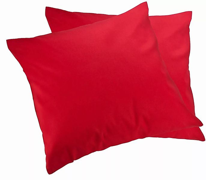 2er Pack MOON-Luxury Linon Kissenbezug 100% Baumwolle-rot-50x50 günstig online kaufen