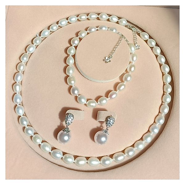 ibettertec Perlenketten-Set Perlenkette 8-9mm Süßwasserperlen Pearls günstig online kaufen