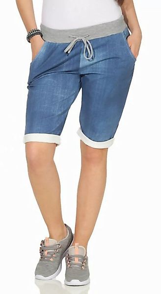 CLEO STYLE Sweatbermudas Sweat Bermuda 9 Dunkelblau / Uni günstig online kaufen