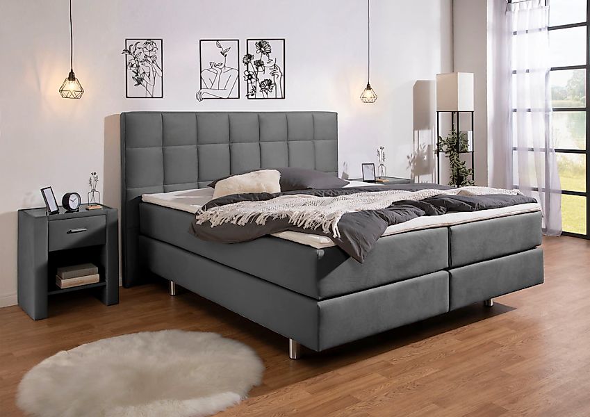 Home affaire Boxspringbett "Loomis" inkl. Topper, wahlweise in H2, H3 oder günstig online kaufen