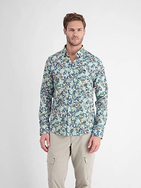 LERROS Langarmhemd "LERROS Langarmhemd mit floralem Druck" günstig online kaufen