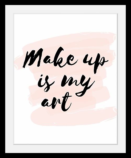 queence Bild "Make up", Schwarz-Weiß-Schriftzug-Motivationsbilder-Fashion-F günstig online kaufen