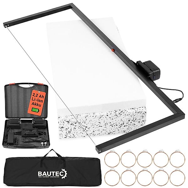 BAUTEC Akku-Styrobow 520mm Handschneidebügel mit 2 Li-Ion Akkus 10 Schneide günstig online kaufen