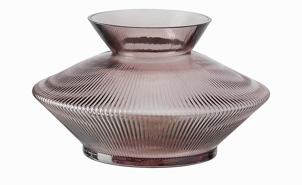 HOME STORY Vase ¦ lila/violett ¦ Glas ¦ Maße (cm): H: 13  Ø: 21.5 Accessoir günstig online kaufen