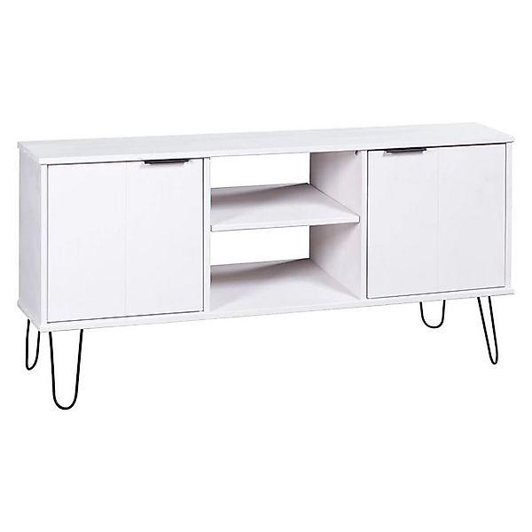furnicato TV-Schrank New York Weiß Massivholz Kiefer (1-St) günstig online kaufen
