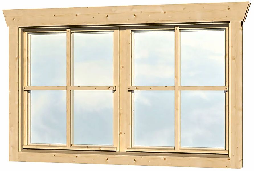 Skanholz Fenster "2-flügelig" für 28 mm Gartenhäuser, 2x57,5x70,5 cm günstig online kaufen