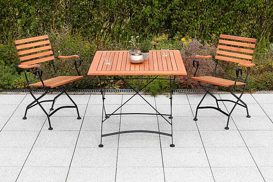 MERXX Balkonset "Schloßgarten", (3 tlg.), 2 Klappsessel mit Klapptisch günstig online kaufen