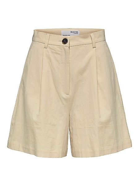 SELECTED Leinenmix Shorts Damen Beige günstig online kaufen