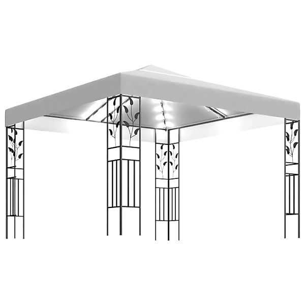 Pavillon Mit Lichterketten 3x3 M Weiß 180 G/mãâ² günstig online kaufen