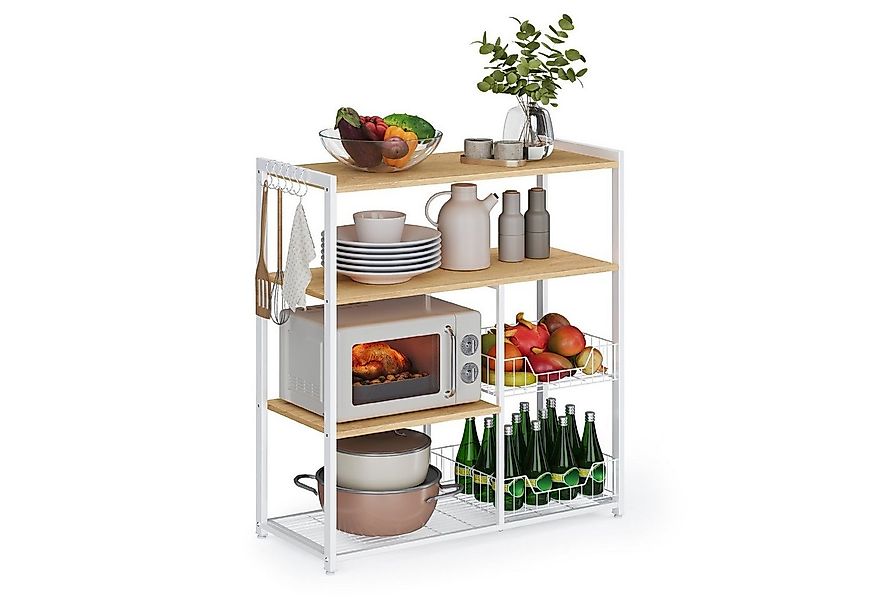 VASAGLE Küchenregal, Standregal mit 6 Haken, 35 x 80 x 95 cm (T x B x H) günstig online kaufen