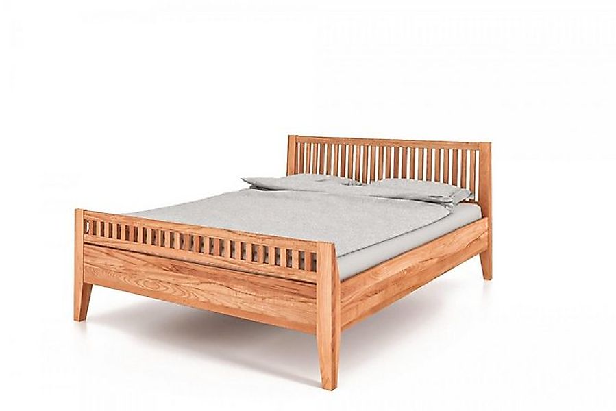 Natur24 Einzelbett Bett Sydo 2 Sonderlänge 100x210 Kernbuche Holzkopfteil h günstig online kaufen