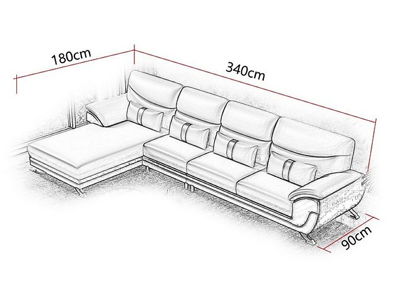 Xlmoebel Ecksofa Wohnzimmer Ecksofa mit Lederpolsterung in L-Form - Moderne günstig online kaufen