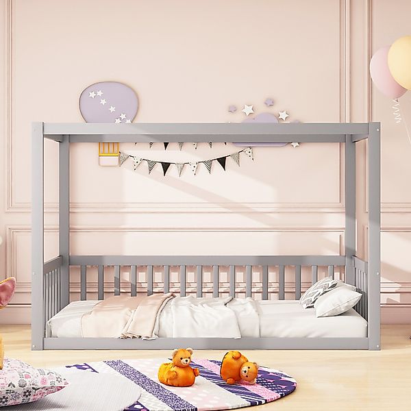 KLAM HOME Kinderbett Holzbett Kinder-Standbett Himmelbett günstig online kaufen