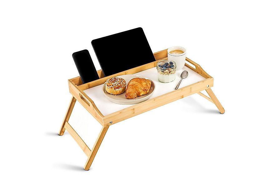 Blumtal Tabletttisch Betttablett aus Bambus mit Holzstrebe für Tablets/Hand günstig online kaufen