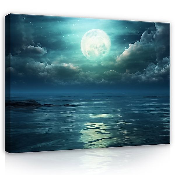 Wallarena Leinwandbild See Mond Himmel Modern günstig online kaufen