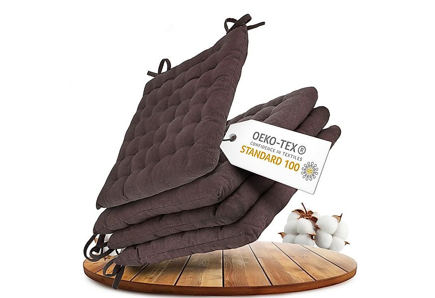 Gräfenstayn Stuhlkissen Stuhl 40×40 cm – Sitzkissen 4er‑Set Baumwolle, robu günstig online kaufen