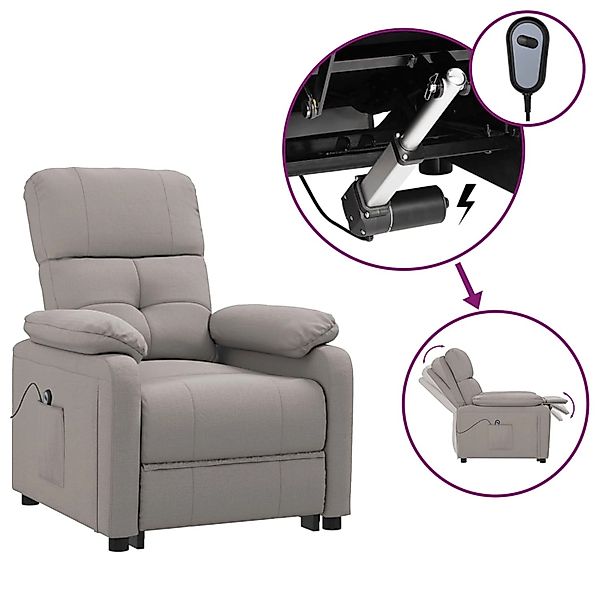 vidaXL Relaxsessel Elektrisch Taupe Stoff 3073810 günstig online kaufen