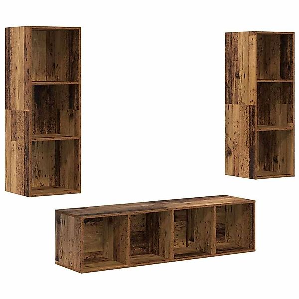 vidaXL TV-Schrank Set 3-Tlg Altholz 37 x 37 x 142,5 cm Holzwerkstoff 339312 günstig online kaufen