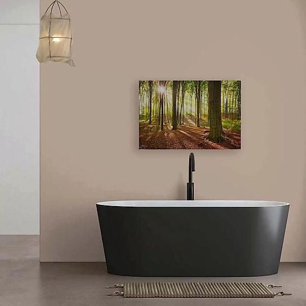 Bricoflor Wald Sonne Leinwandbild In 90 X 60 Cm Deko Waldbild Für Wohnzimme günstig online kaufen