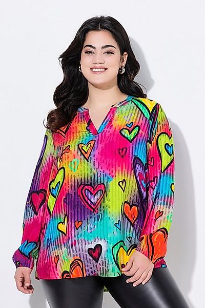 Angel of Style Tunika Bluse bequeme Passform buntes Herzmuster günstig online kaufen