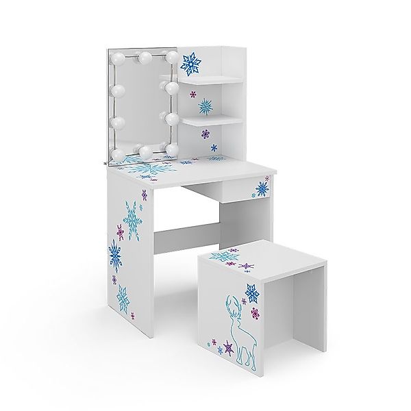 Vicco Schminktisch Schneeflocke, Weiß, 54.8 cm günstig online kaufen