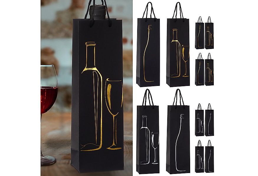 CEPEWA Weinflaschenhalter Flaschentüte 'Wein' 4 Motive 12er Set 12x36x8,5cm günstig online kaufen