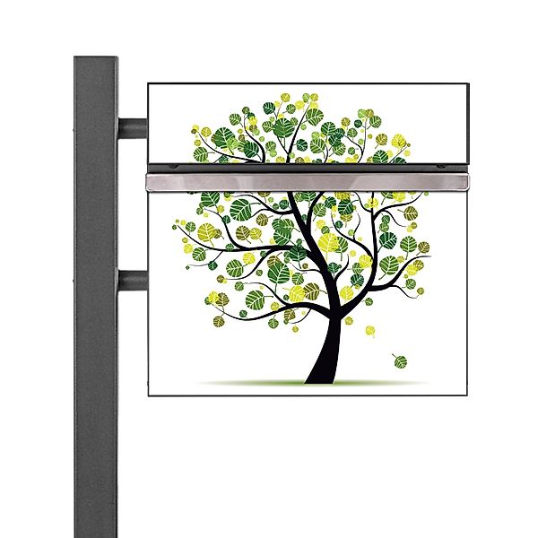 Banjado Standbriefkasten Anthrazit 45x120x16.5cm Groß Inkl. Montagematerial günstig online kaufen